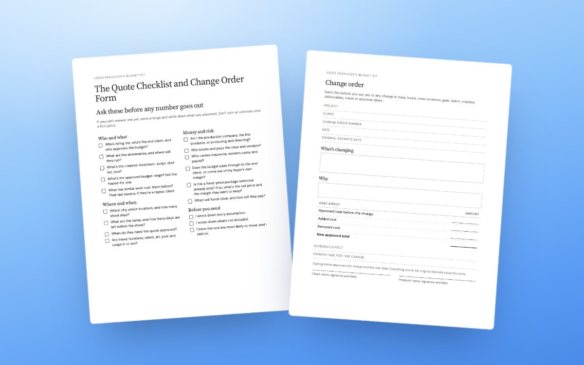 The Quote Checklist and Change Form